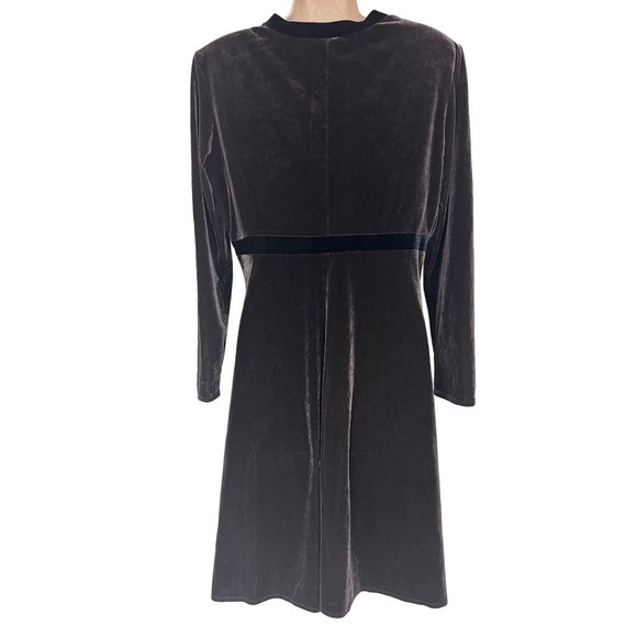 Size 12 VINTAGE VELVET VELOUR DRESS Fall‎ Winter Holiday Christmas Season Party - Picture 2 of 3